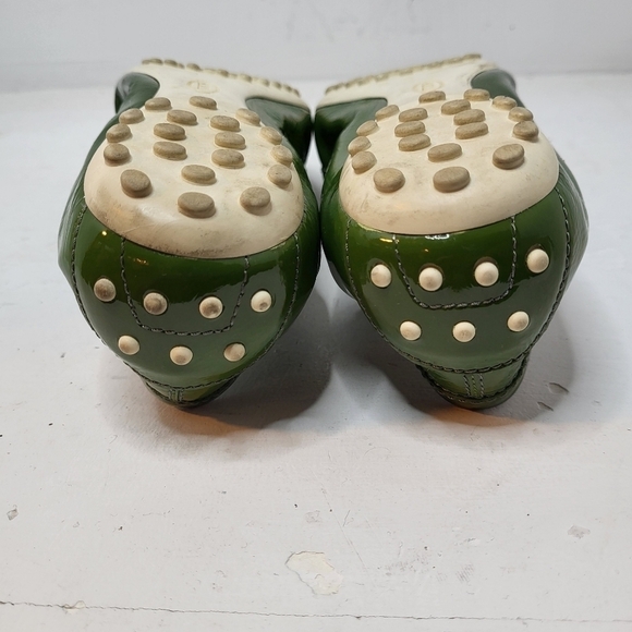 Tod's Green Suede Loafers with Decorative Buckle - Picture 13 of 14